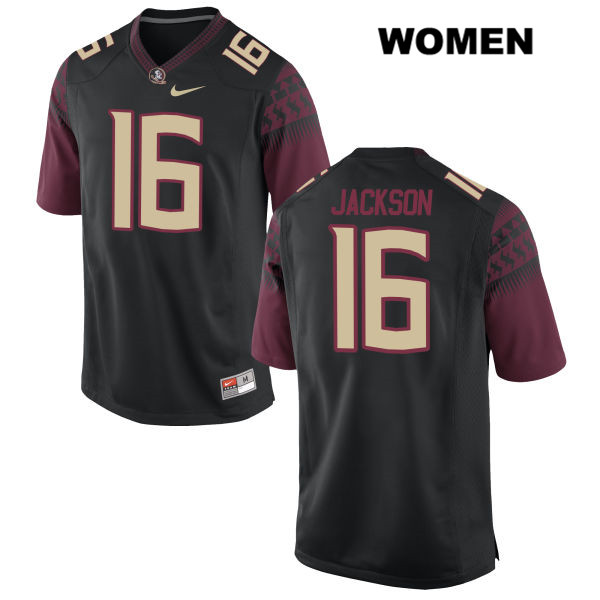 Women's NCAA Nike Florida State Seminoles #16 Dontavious Jackson College Black Stitched Authentic Football Jersey ALX5169MW